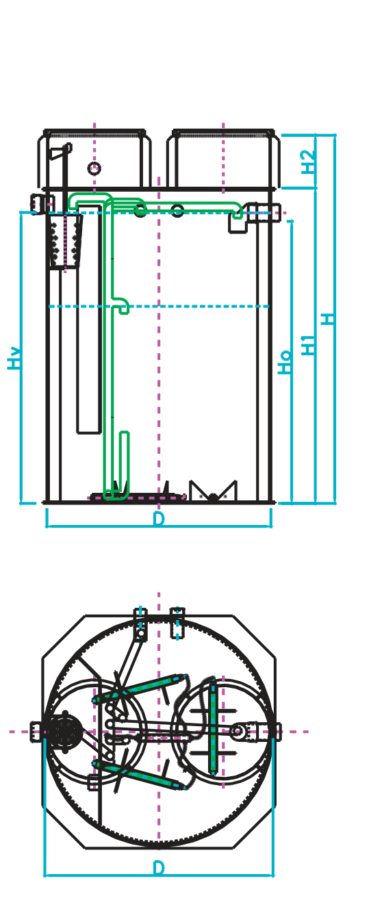 AS-MONOcomp 30 PE – teknisk ritning med dimensioner